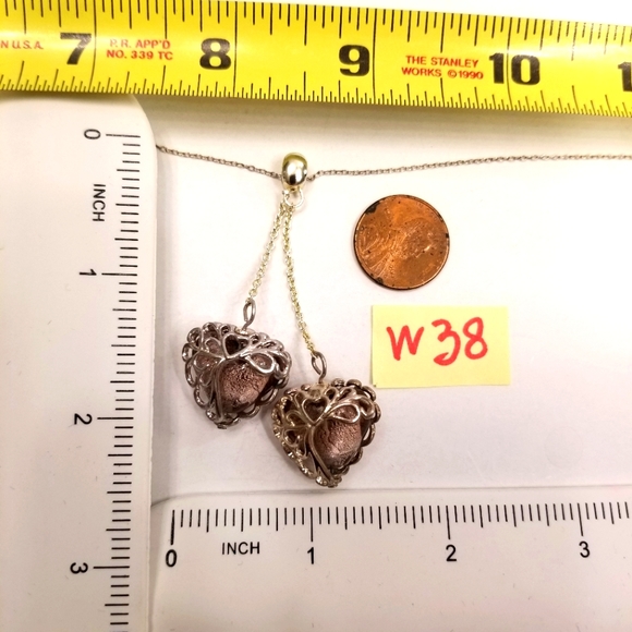 Vecchia Murano Italian Hand-blown heart-shaped purple lilac glass beads necklace - Picture 4 of 15